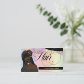 Hair Salon, Braid Stylist, Loctician Rainbow Glam Visitekaartje (Staand voorkant)