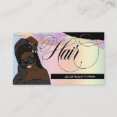 Hair Salon, Braid Stylist, Loctician Rainbow Glam Visitekaartje (Voorkant)