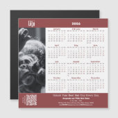 Hair Salon Burgundy White 2026 Calendar Magnet (Voorkant / Achterkant)