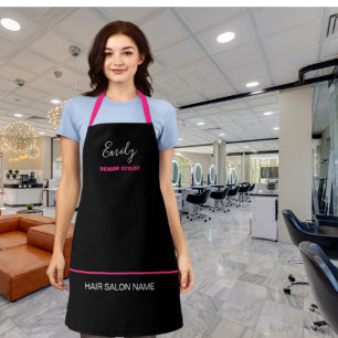 Hair Salon Business Name Employee Job Pink Black Schort