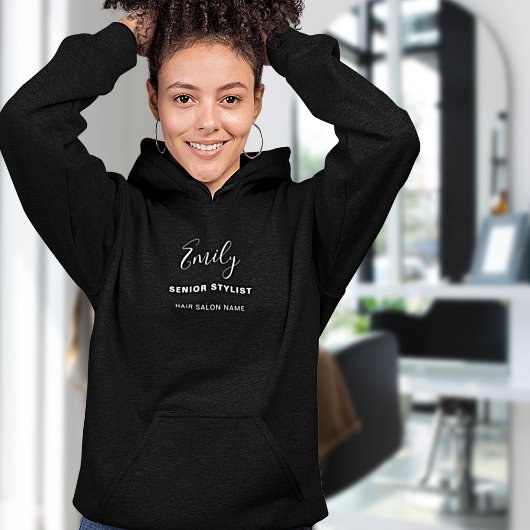 Hair Salon Business Name Employee Job Title Black Hoodie