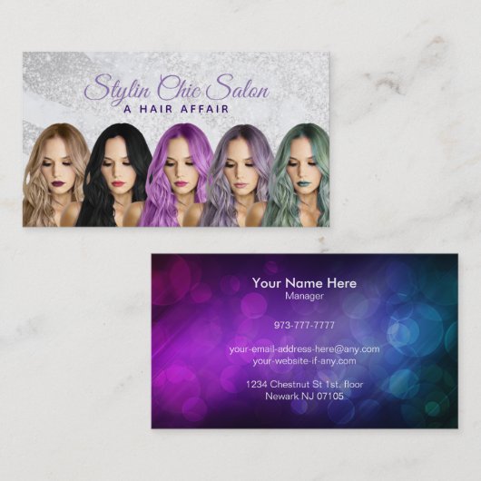Hair Salon Calling Cards Visitekaartje (Voorkant / Achterkant)