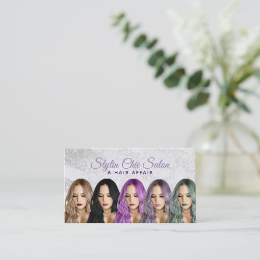 Hair Salon Calling Cards Visitekaartje (Staand voorkant)