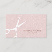 Hair Salon Elegant Blush Pink Glitter Appointment Afsprakenkaartje (Voorkant)