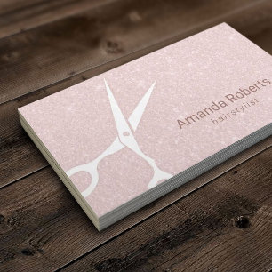 Hair Salon Elegant Blush Pink Glitter Appointment Afsprakenkaartje