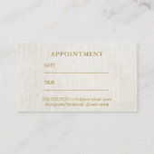 Hair Salon Elegant Gold Typografie Benoeming Afsprakenkaartje (Achterkant)