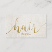 Hair Salon Elegant Gold Typografie Benoeming Afsprakenkaartje (Voorkant)