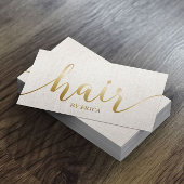 Hair Salon Elegant Gold Typografie Benoeming Afsprakenkaartje