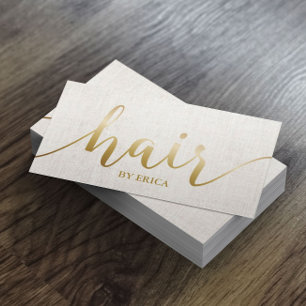 Hair Salon Elegant Gold Typografie Benoeming Afsprakenkaartje