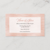 Hair Salon Elegant Pink Rose Glitz Typografie Visitekaartje (Achterkant)