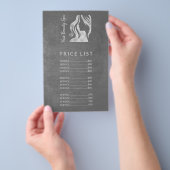 Hair Salon Elegant Silver Gray Price List Services Flyer (Hand)