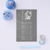 Hair Salon Elegant Silver Gray Price List Services Flyer (Enkel)