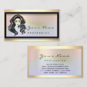 Hair Salon Eyelash Extension Makeup Holographic Visitekaartje (Voorkant / Achterkant)