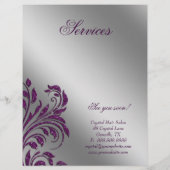 Hair Salon Flyer Sale Zebra Sparkle Paars Silver (Achterkant)