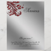 Hair Salon Flyer Sale Zebra Sparkle Red Silver (Achterkant)