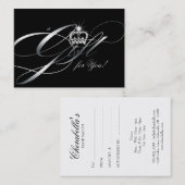 Hair Salon Gift Certificate Black Silver Crown Kortingskaartje (Voorkant / Achterkant)