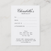 Hair Salon Gift Certificate Black Silver Crown Kortingskaartje (Achterkant)