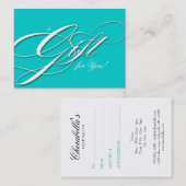 Hair Salon Gift Certificate Blue White Kortingskaartje (Voorkant / Achterkant)