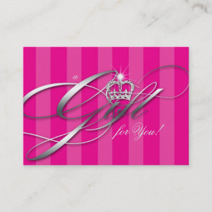 Hair Salon Gift Certificate Roze Stripes Crown Kortingskaartje