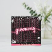 Hair Salon Giveaway Aankondiging Wedstrijd Kaart (Staand voorkant)