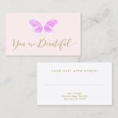 Hair Salon Glitter Butterfly Appointinder Afsprakenkaartje (Voorkant / Achterkant)