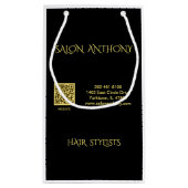 Hair Salon Gold Black QR Klein Cadeauzakje (Achterkant)