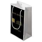 Hair Salon Gold Black QR Klein Cadeauzakje (Voorkant Gekanteld)