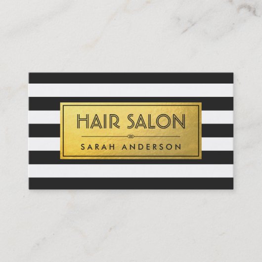 HAIR SALON - Gold Label en zwarte witte strepen (Voorkant)