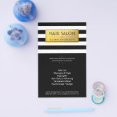 HAIR SALON - Gold Label en zwarte witte strepen Flyer (Enkel)