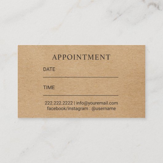 Hair Salon Gold Scissors Benoeming Afsprakenkaartje (Achterkant)