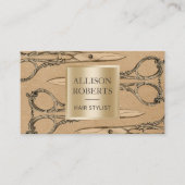 Hair Salon  Gold Scissors Benoeming Afsprakenkaartje (Voorkant)