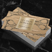 Hair Salon  Gold Scissors Benoeming Afsprakenkaartje