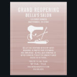 Hair Salon Grand Reopening Blush Pink Ombre Flyer<br><div class="desc">Illustratie of a blow dryer,  curling iron,  and bobby pins over a watercolor inspired blush pink ombre background. Personalize the text.</div>