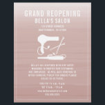 Hair Salon Grand Reopening Blush Pink Ombre Flyer<br><div class="desc">Illustratie of a blow dryer,  curling iron,  and bobby pins over a watercolor inspired blush pink ombre background. Personalize the text.</div>