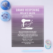 Hair Salon Grand Reopening Paars Ombre Flyer (Enkel)