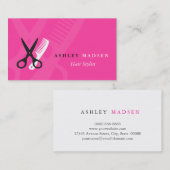 Hair Salon Haarstylist - Cute Girly Pink Visitekaartje (Voorkant / Achterkant)