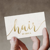 Hair Salon Haarstylist Elegant Gold Script Visitekaartje