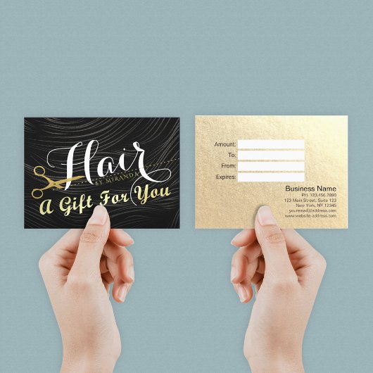 Hair Salon Haarstylist Gift Certificate Scissors Kortingskaartje