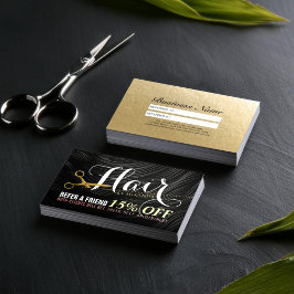 Hair Salon Haarstylist Gold Scissors Referral Kaar