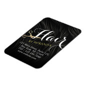 Hair Salon Haarstylist Modern Black Gold Scissors Magneet (Linkerzijde)
