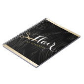 Hair Salon Haarstylist Modern Black Gold Scissors Notitieboek (Linkerzijde)