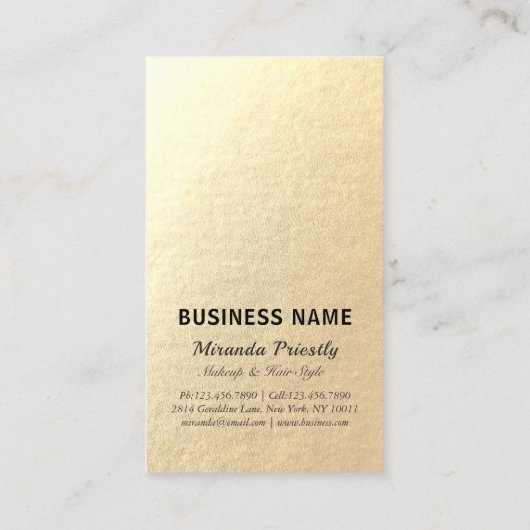 Hair Salon Haarstylist Modern Black Gold Scissors Visitekaartje (Achterkant)