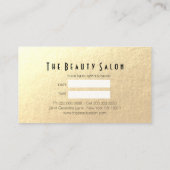 Hair Salon Haarstylist Modern Blue & Gold Scissors Afsprakenkaartje (Achterkant)