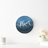 Hair Salon Haarstylist Modern Blue & Gold Scissors Ronde Klok (Huis)