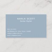 Hair Salon Haarstylist Modern Scissors Dusty Blue Visitekaartje (Achterkant)