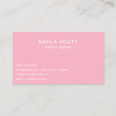 Hair Salon Haarstylist Modern Scissors Roze Visitekaartje (Achterkant)