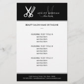 Hair Salon Haarstylist Simple Black White Monogram Flyer (Voorkant)
