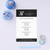 Hair Salon Haarstylist Simple Black White Monogram Flyer (Enkel)