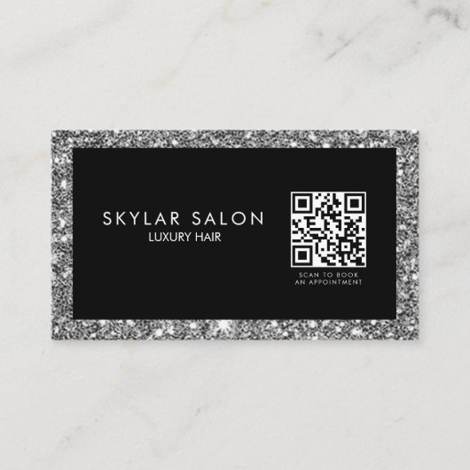 Hair Salon Hair Extensions QR code Visitekaartje (Voorkant)