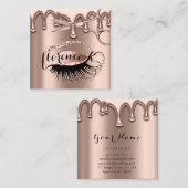 Hair Salon Hairdresser Brows Eyelashes Roos Modern Vierkante Visitekaartje (Voorkant / Achterkant)